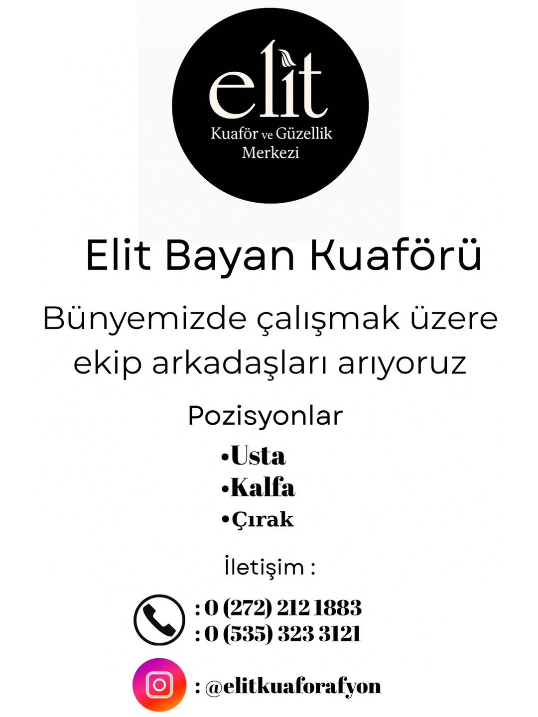 Afyonkarahisar'da Elit Kuaför İş Olanakları